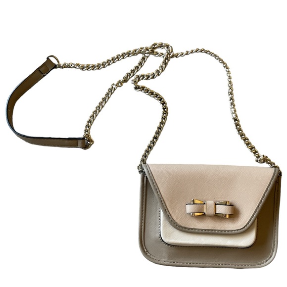 Aldo Girly Bow Neutral Nude Pink Small Wedding Guest Purse Crossbody Handbag Bag - Picture 1 of 7